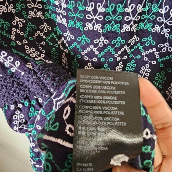 EUC MAEVE BY ANTHROPOLOGIE EMBROIDERED PATTERNED V NECK TIERED LACED TANK TOP M - Picture 15 of 15